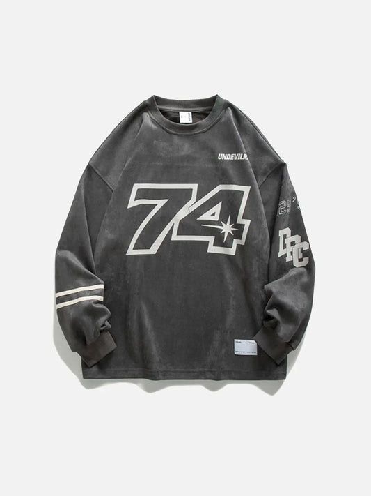 "Street Star" "74" Letter Sweatshirt