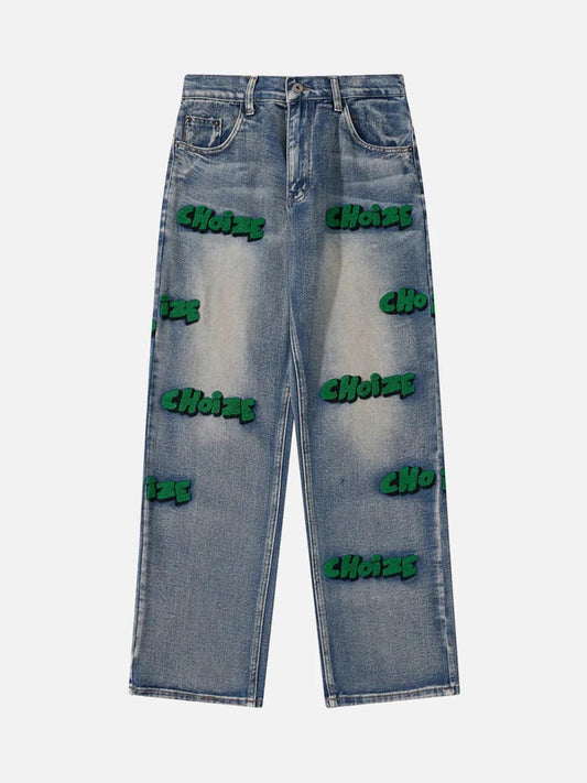 Letter Straight Pants