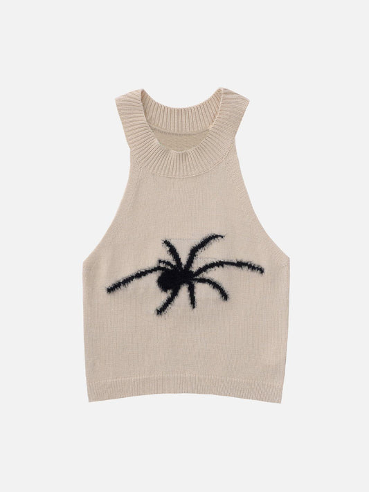 Spider Embroidery Knitting Top