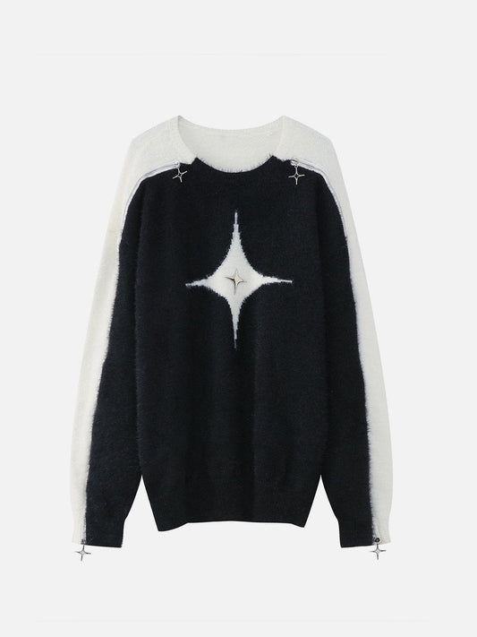 Star Zip Up Sweater